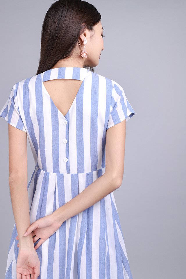 Sophie Dress In Blue Stripes