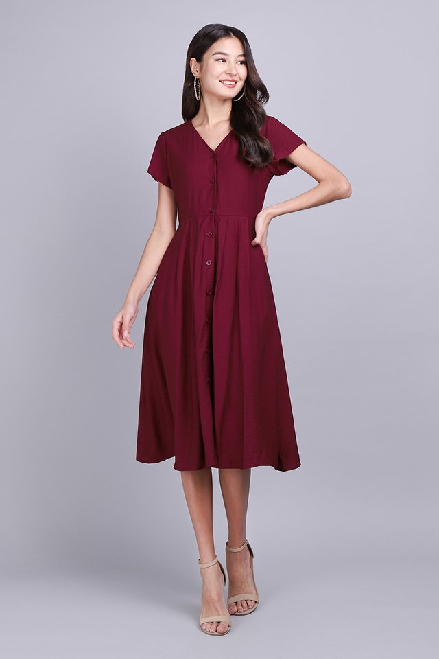 Sophie Dress In Wine Red