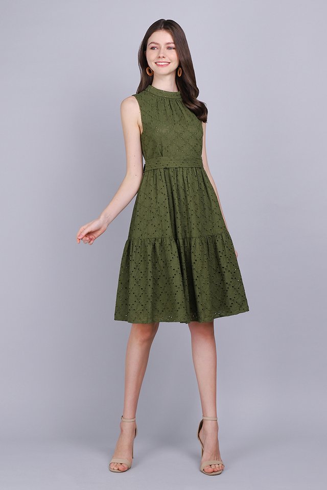 Ruth Dress In Olive Green