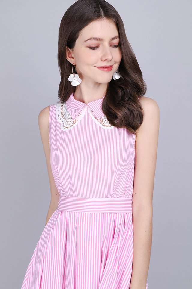 Case Of Serendipity Dress In Pink Stripes
