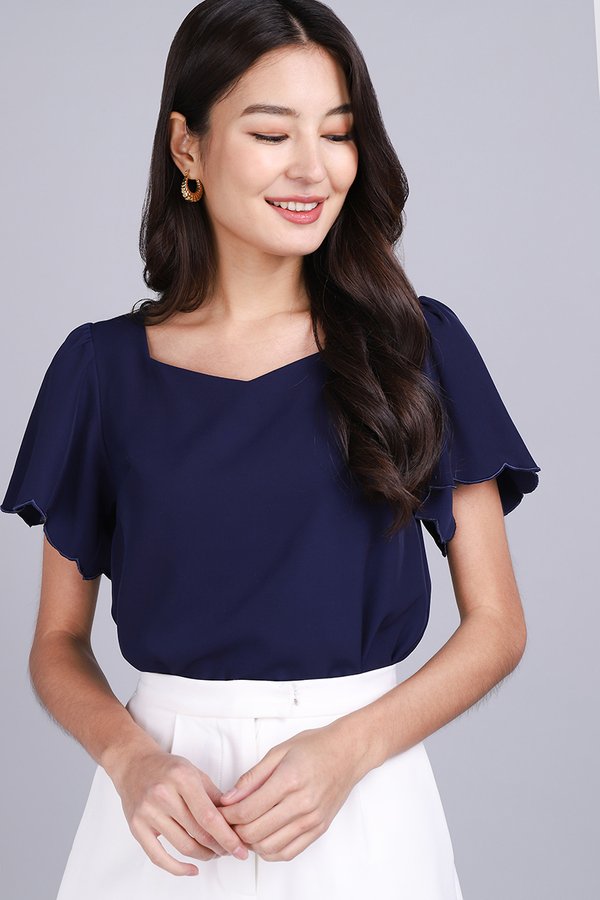 Lorraine Top In Navy Blue