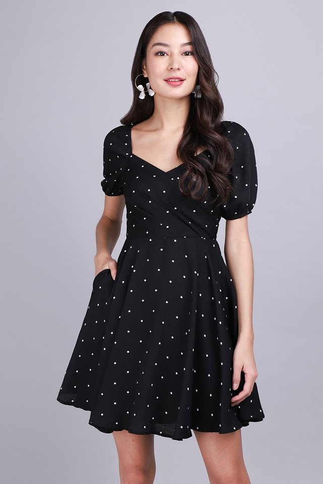 Betty Boop Dress In Black Dots