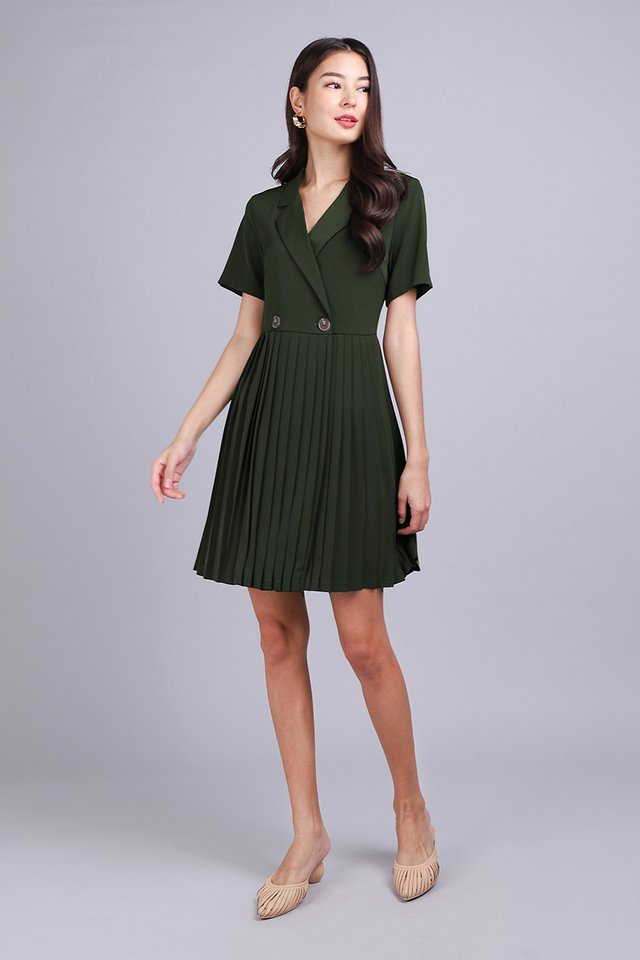 Astrid Dress In Olive Green