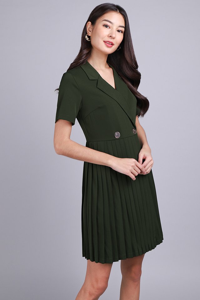 Astrid Dress In Olive Green