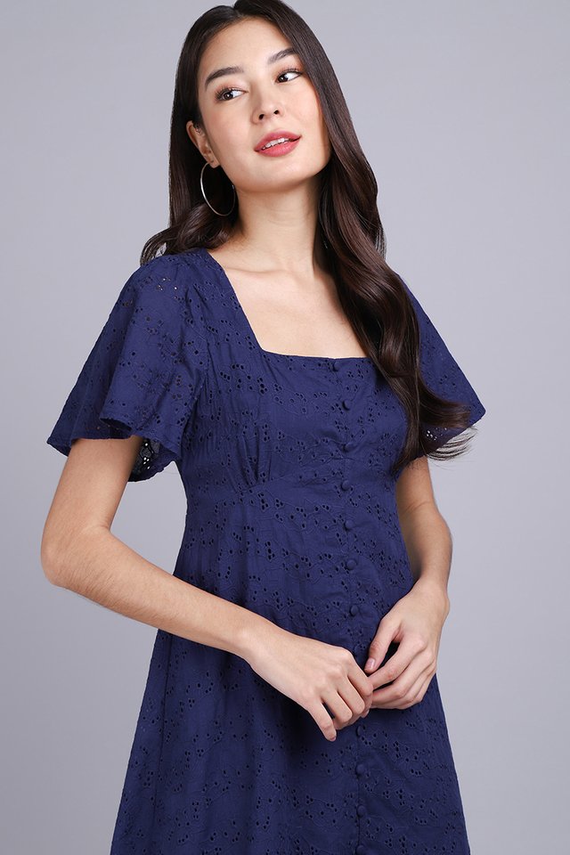 Clearly Charismatic Romper In Blue Eyelet