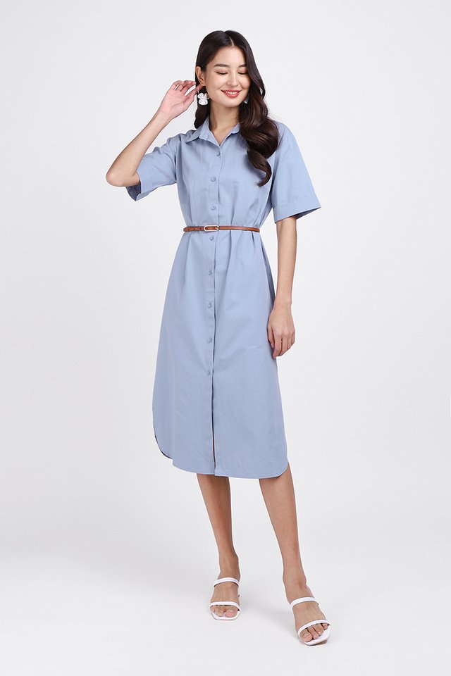 Edith Dress In Muted Blue