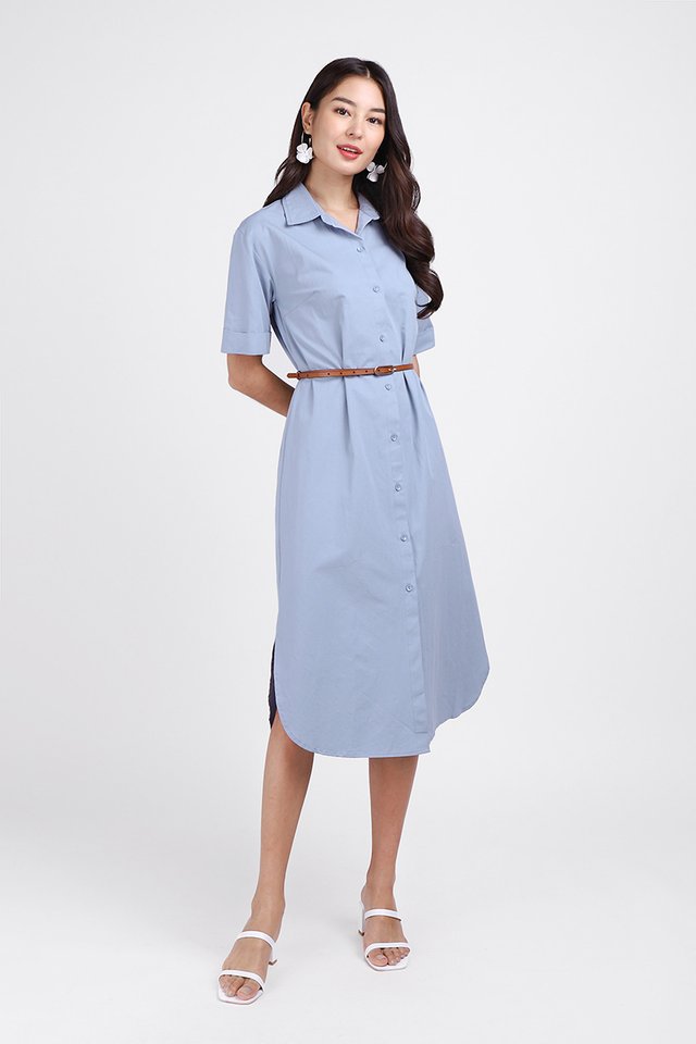 Edith Dress In Muted Blue