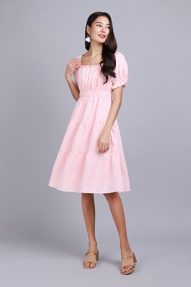 [BO] Tabitha Dress In Pink Stripes