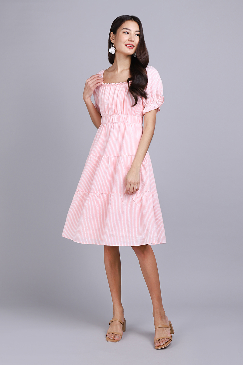 [BO] Tabitha Dress In Pink Stripes | LilyPirates