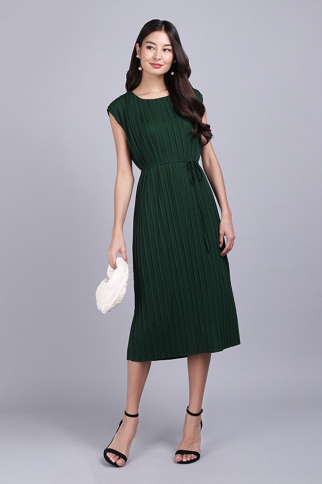 Selena Dress In Forest Green