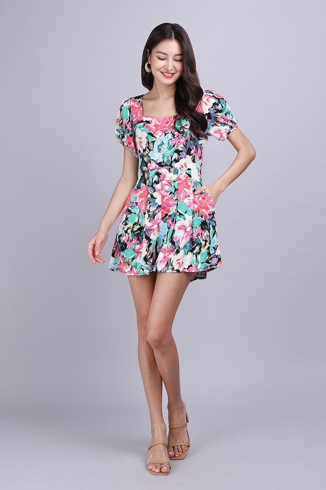 Fable Romper In Pink Florals