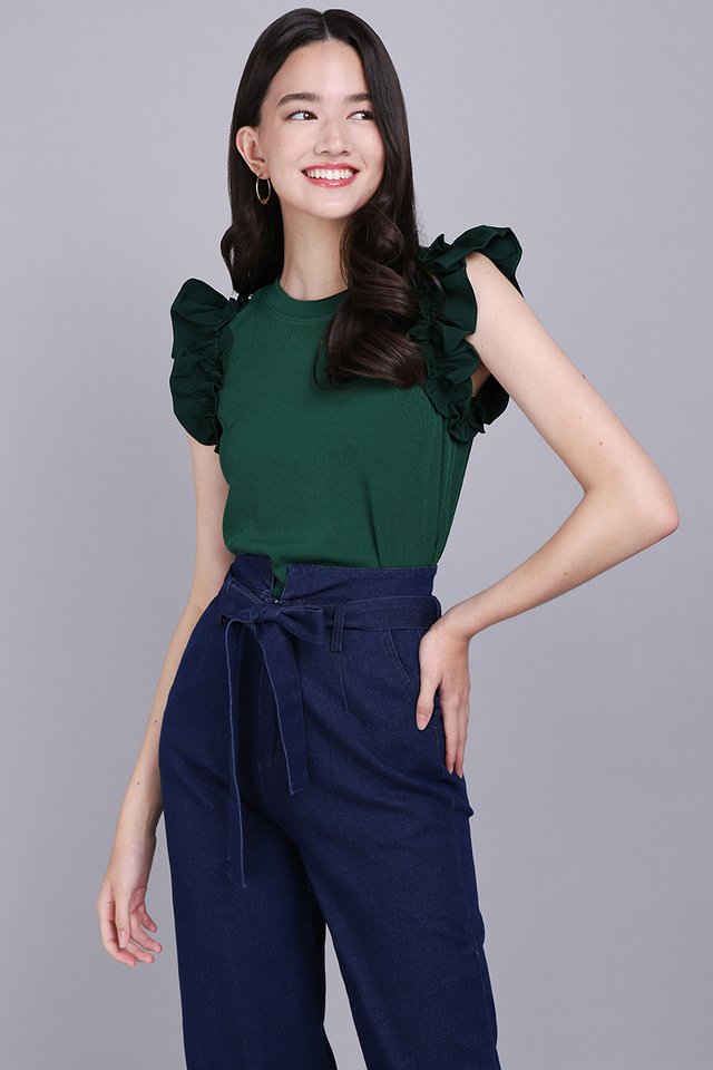 Claudette Top In Forest Green