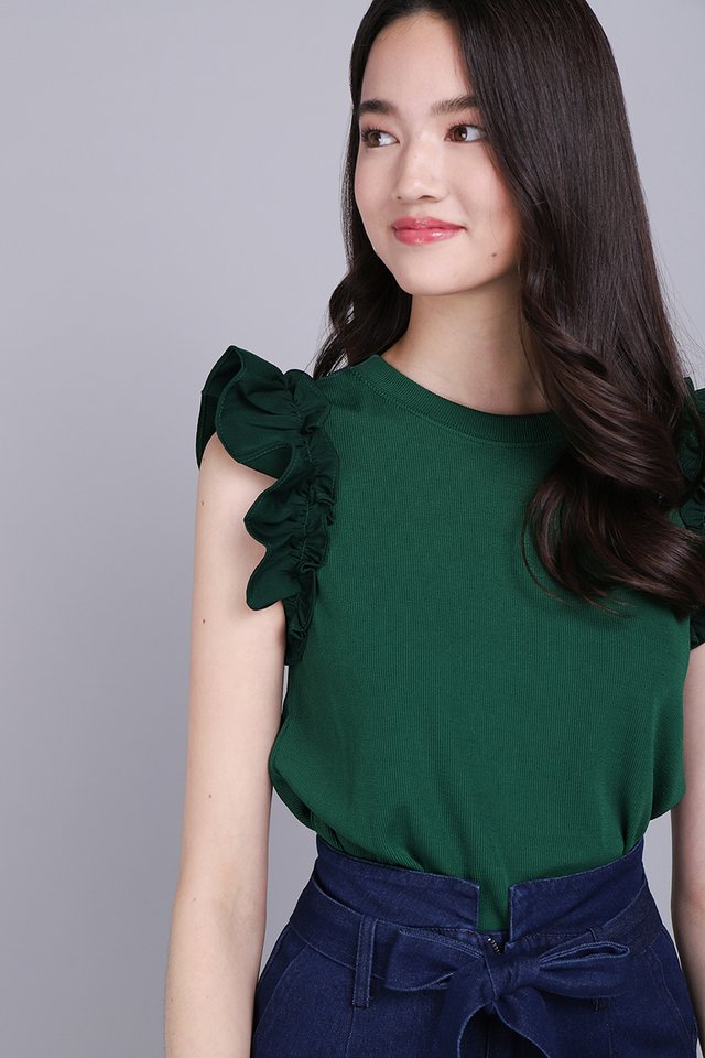 Claudette Top In Forest Green