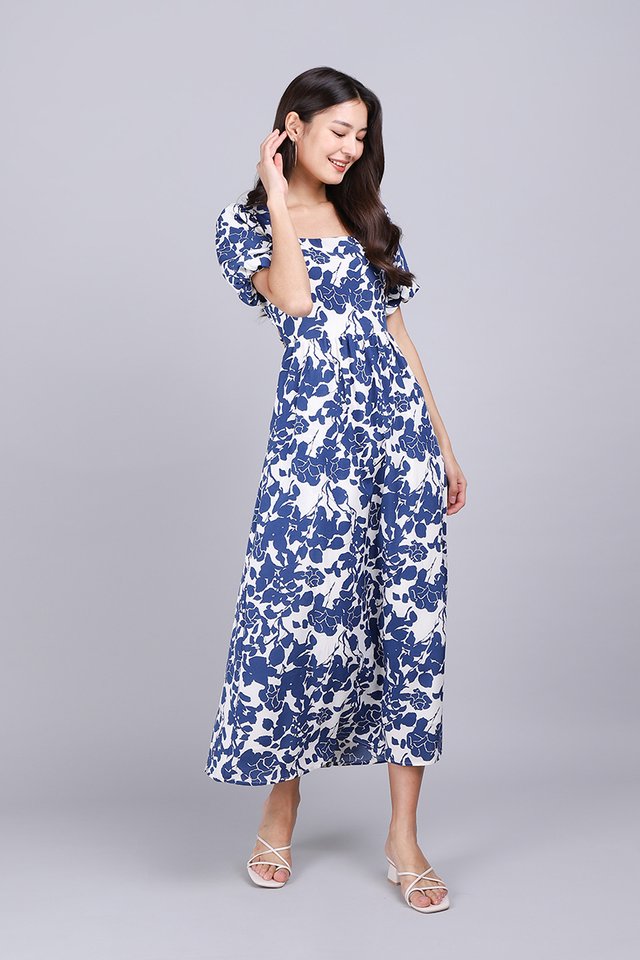 [BO] Ceci Dress In Blue Florals