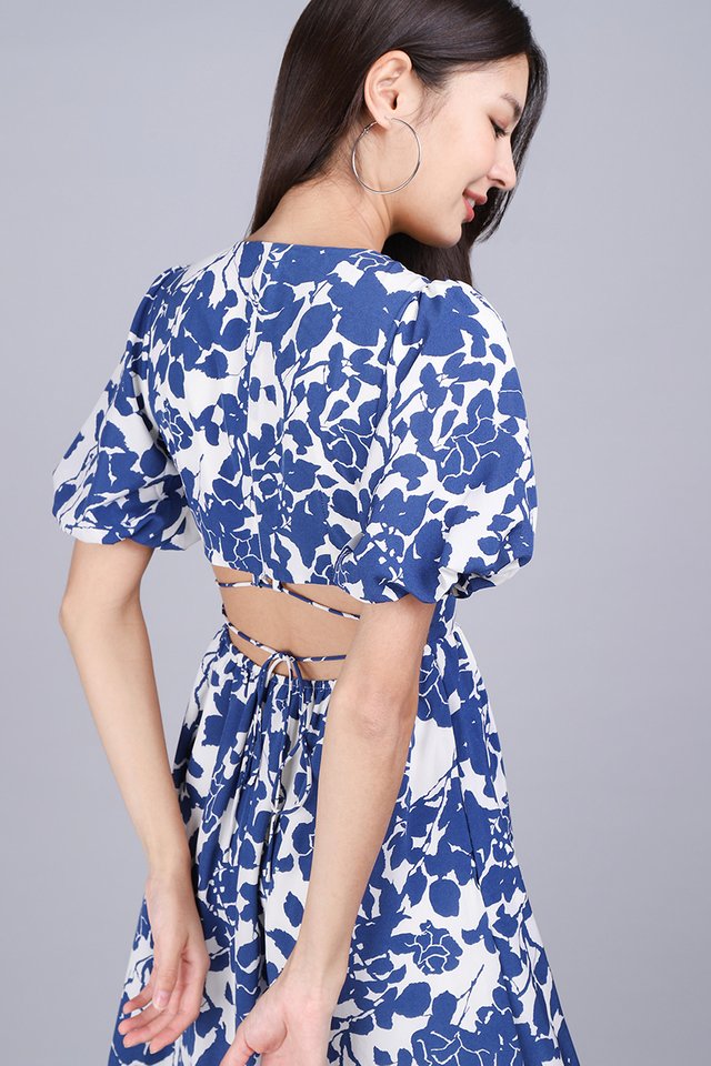 [BO] Ceci Dress In Blue Florals