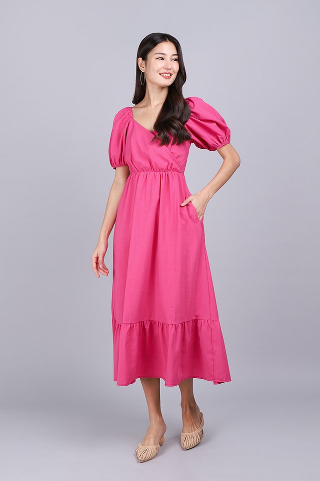 Jacintha Dress In Hot Pink