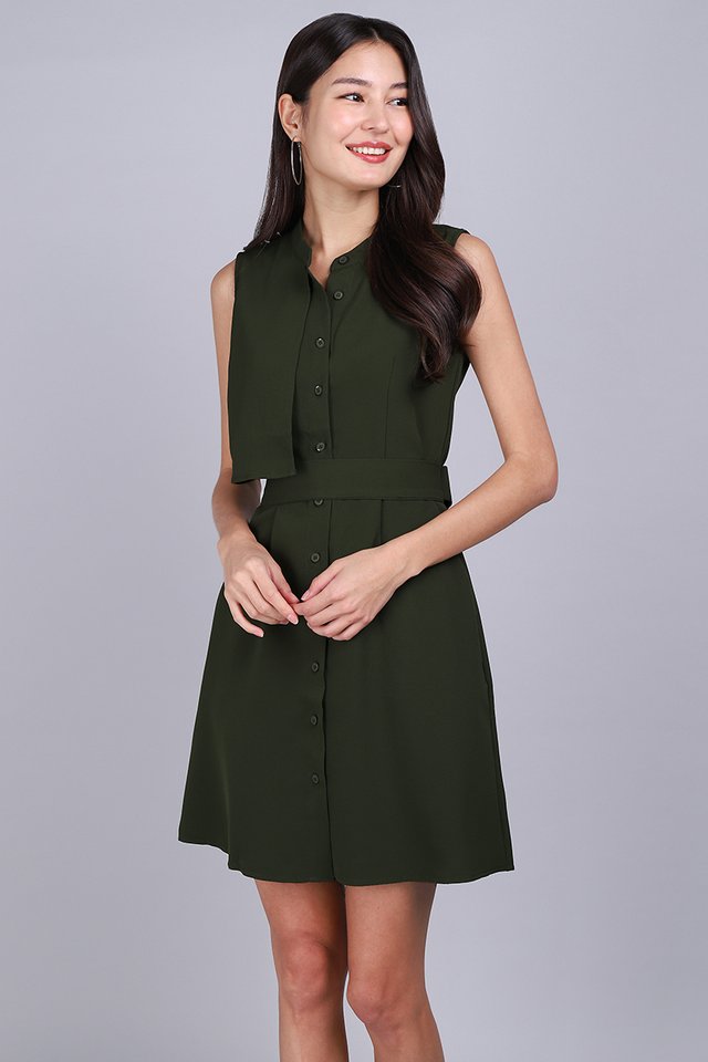Annisa Dress In Olive Green