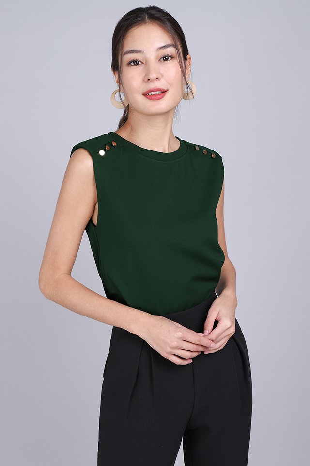 Constance Top In Forest Green