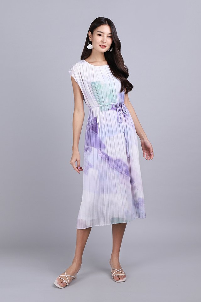 Selena Dress In Lavender Prints