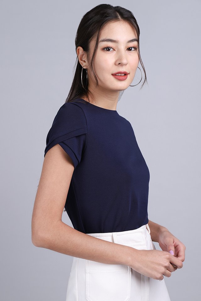 Angie Top In Navy Blue