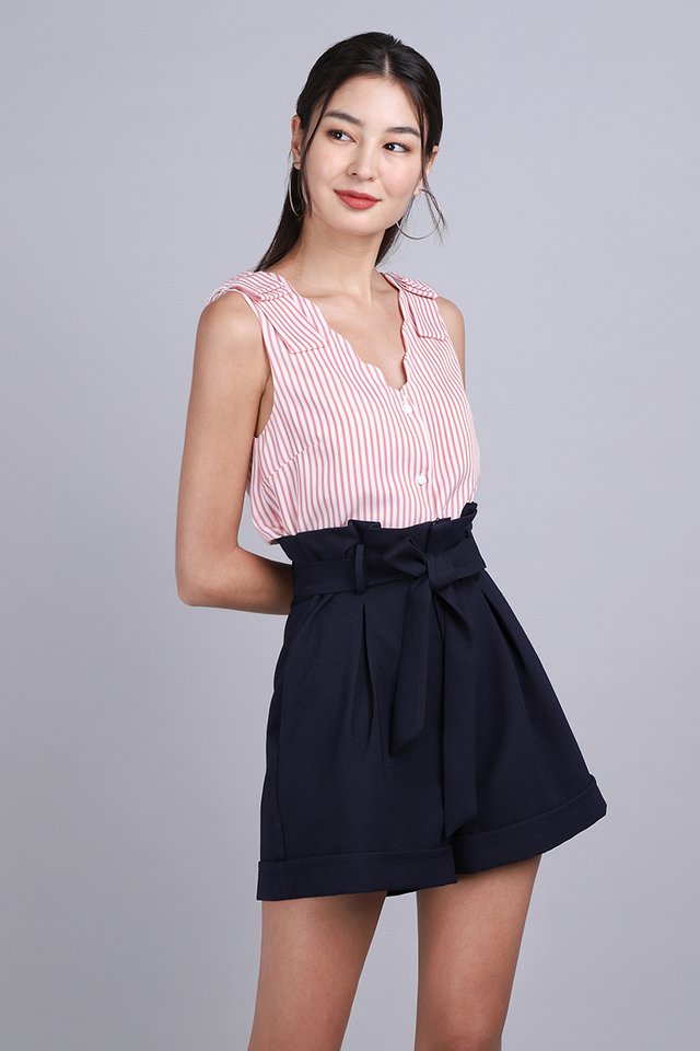 Annette Top In Pink Stripes