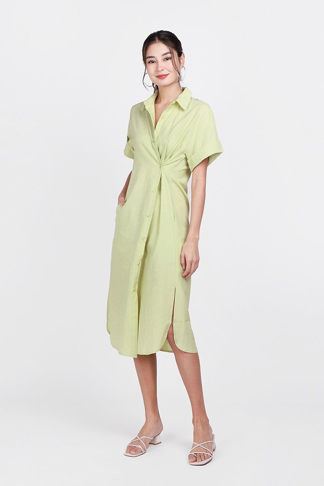 Velda Dress In Apple Green
