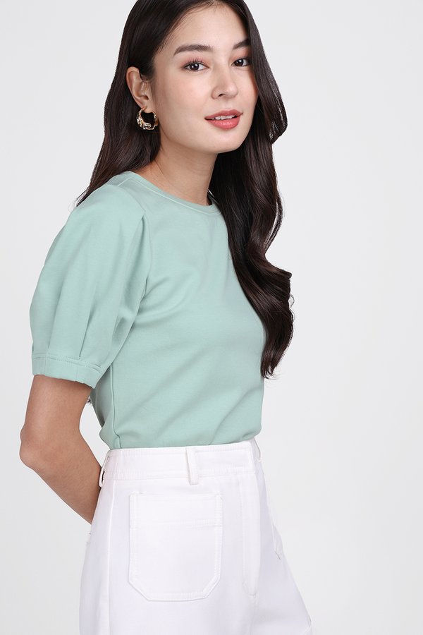 Olivia Top In Seafoam