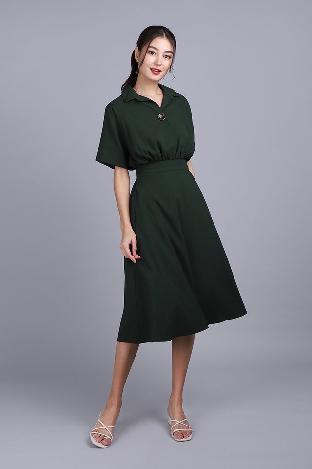 Robyn Dress In Forest Green
