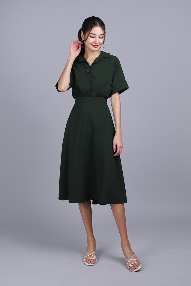 Robyn Dress In Forest Green