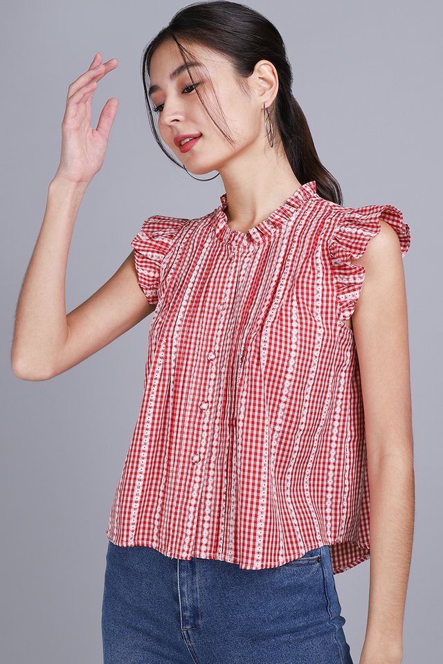 Daisy Top In Red Gingham