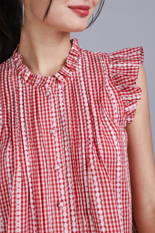Daisy Top In Red Gingham