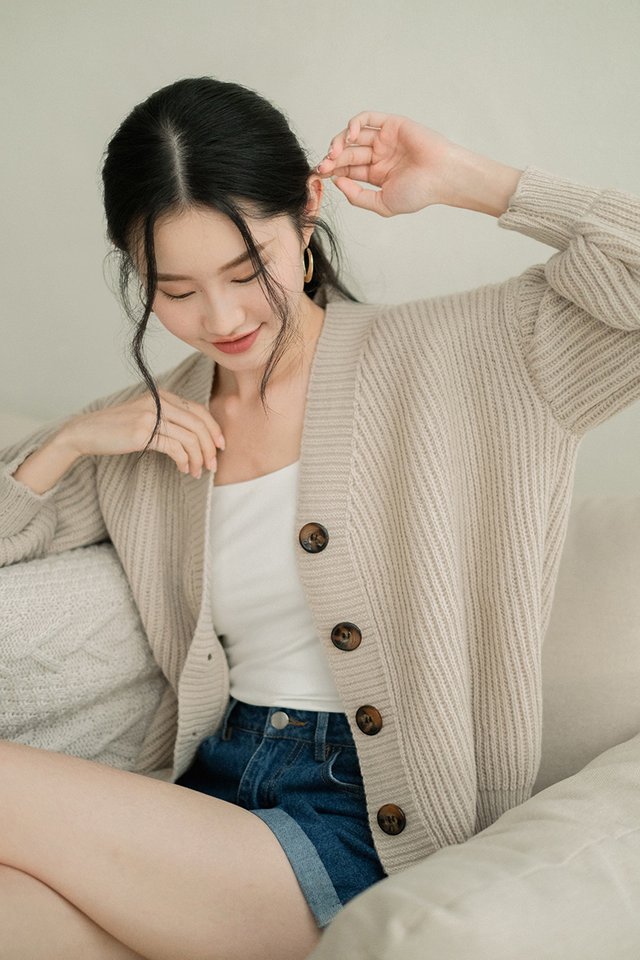Lucille Cardigan In Sand