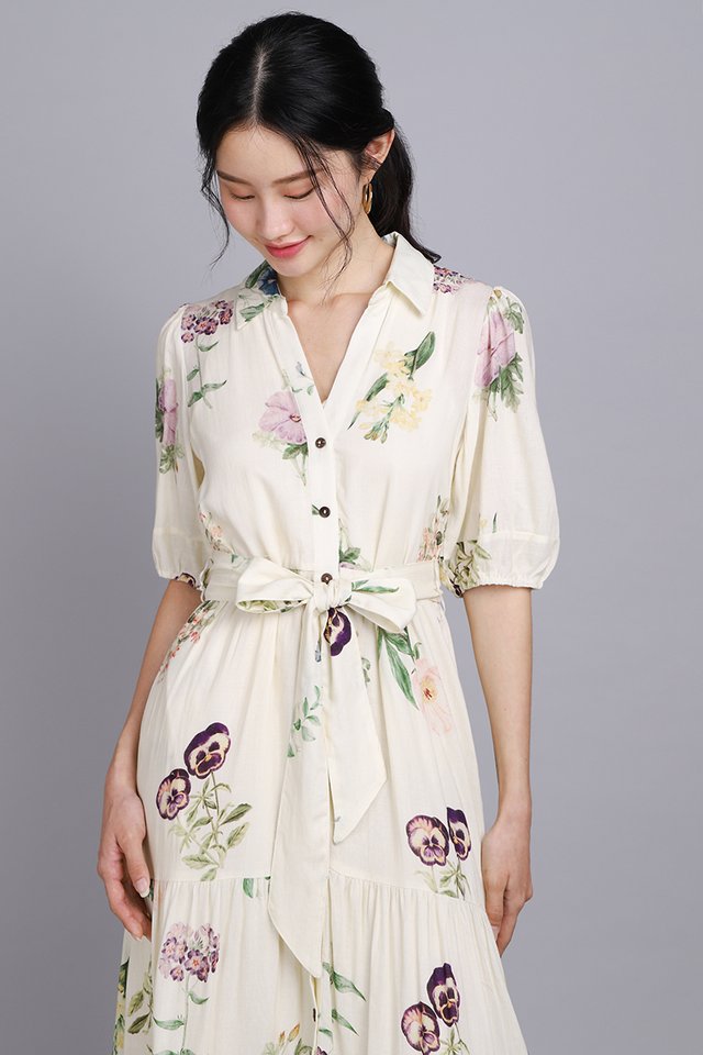 [BO] Florence Dress In Cream Florals