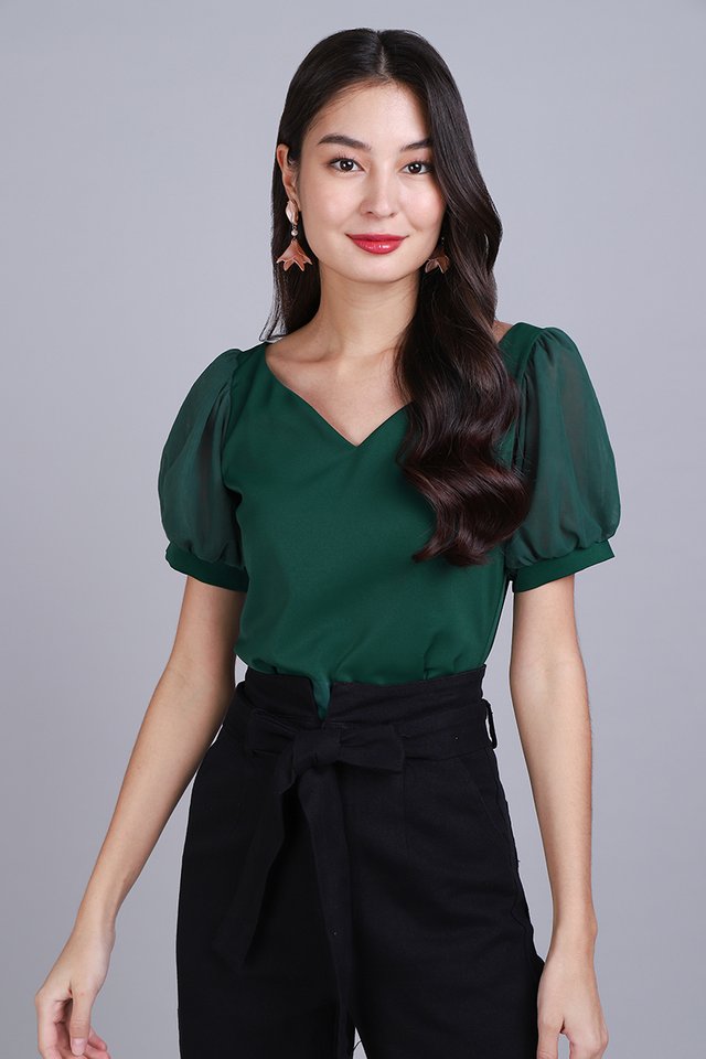 Grace Top In Forest Green