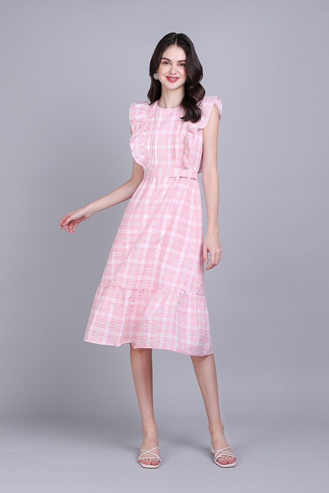 Fleurette Dress In Pink Gingham