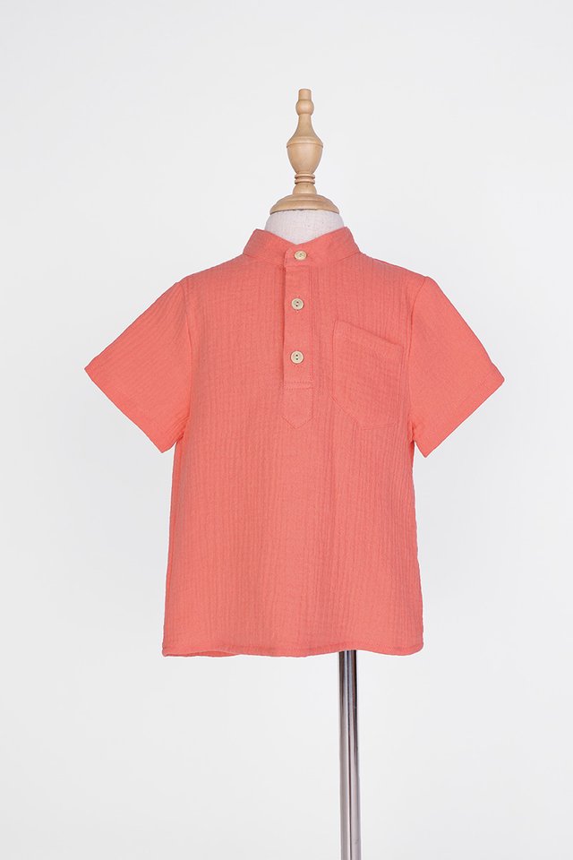 Connor Boy Shirt In Coral