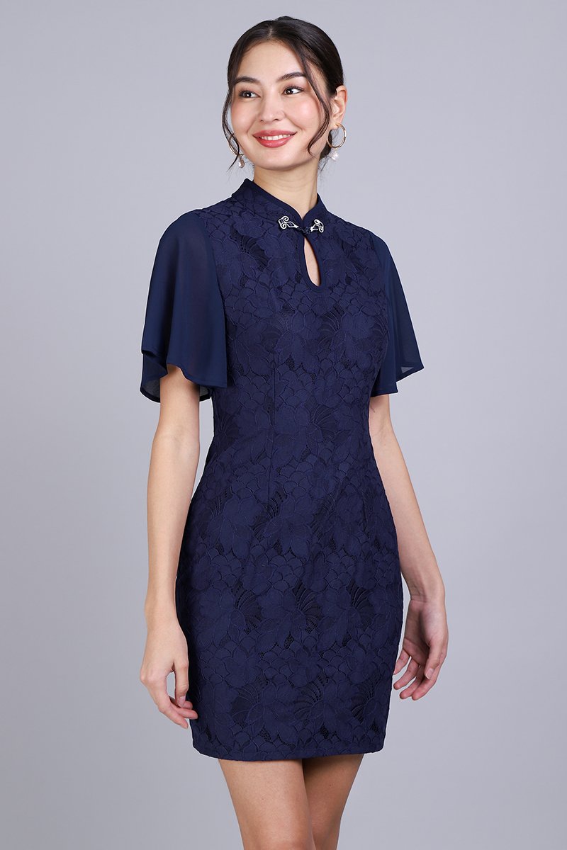 Navy blue shop cheongsam