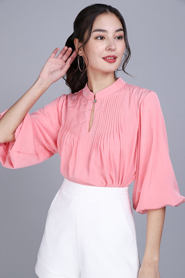 Spring Breeze Cheongsam Top In Candy Pink