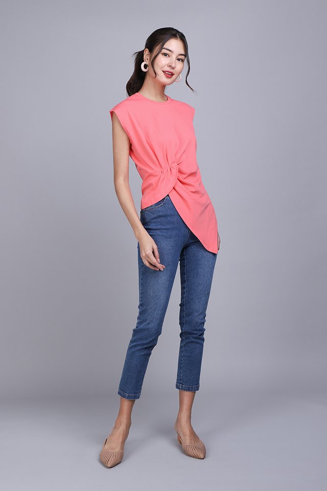 Lena Top In Coral Pink