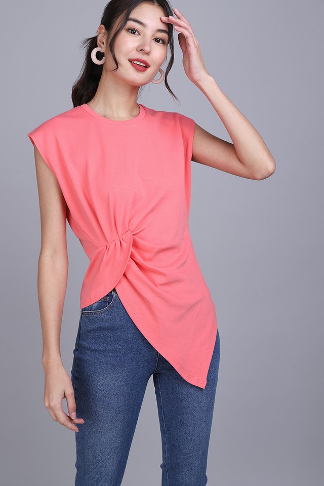 Lena Top In Coral Pink